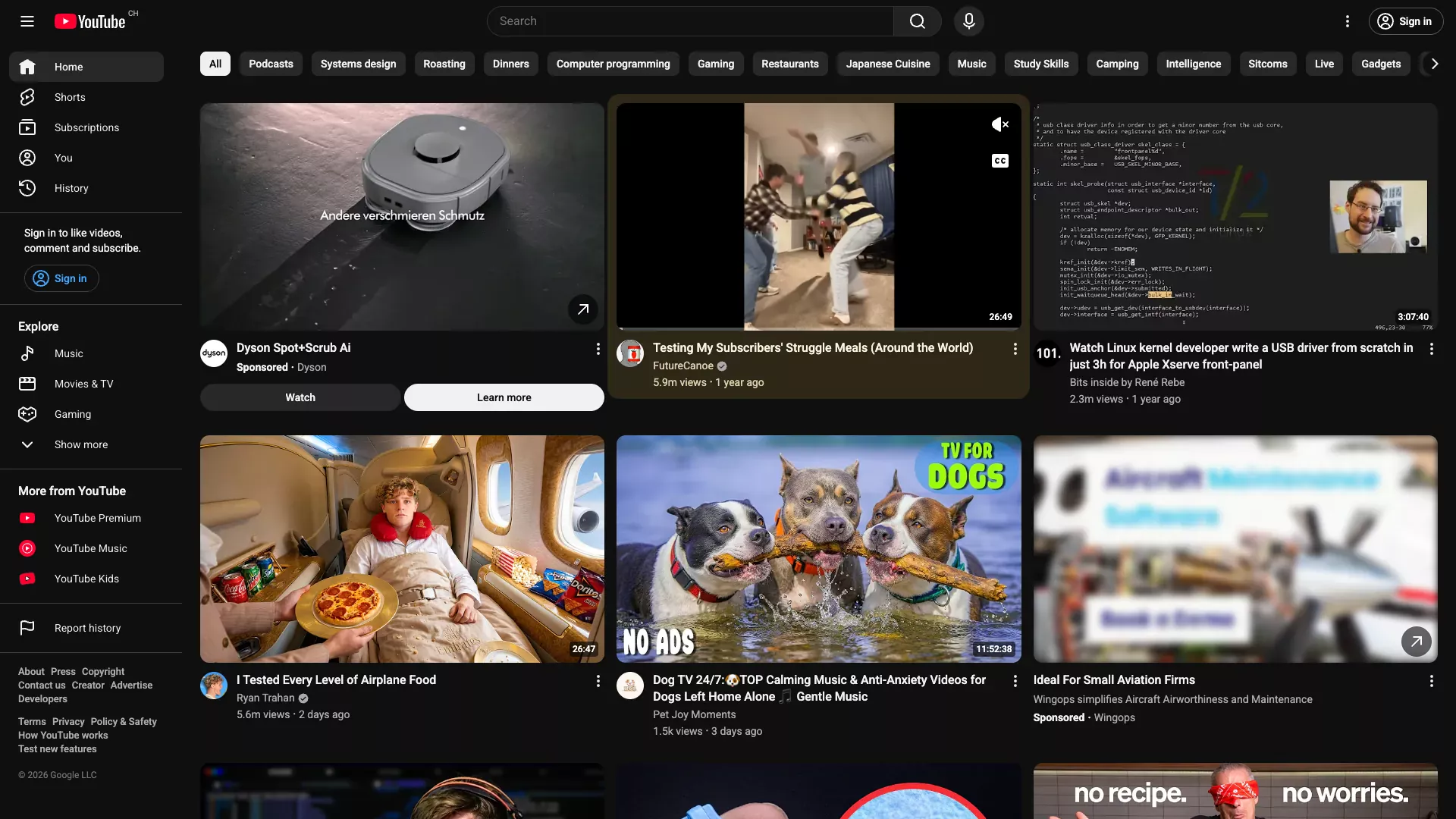 Polluted YouTube feed